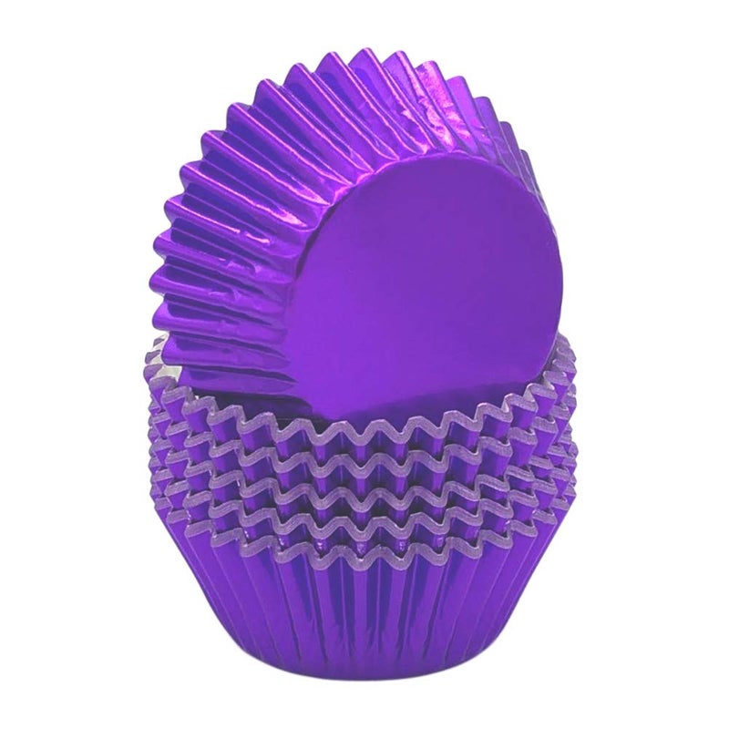 Huaswan Lavender Purple Foil Cupcake Liners Standard Paper Baking Cups for Party and More, 120-Count - Image 1
